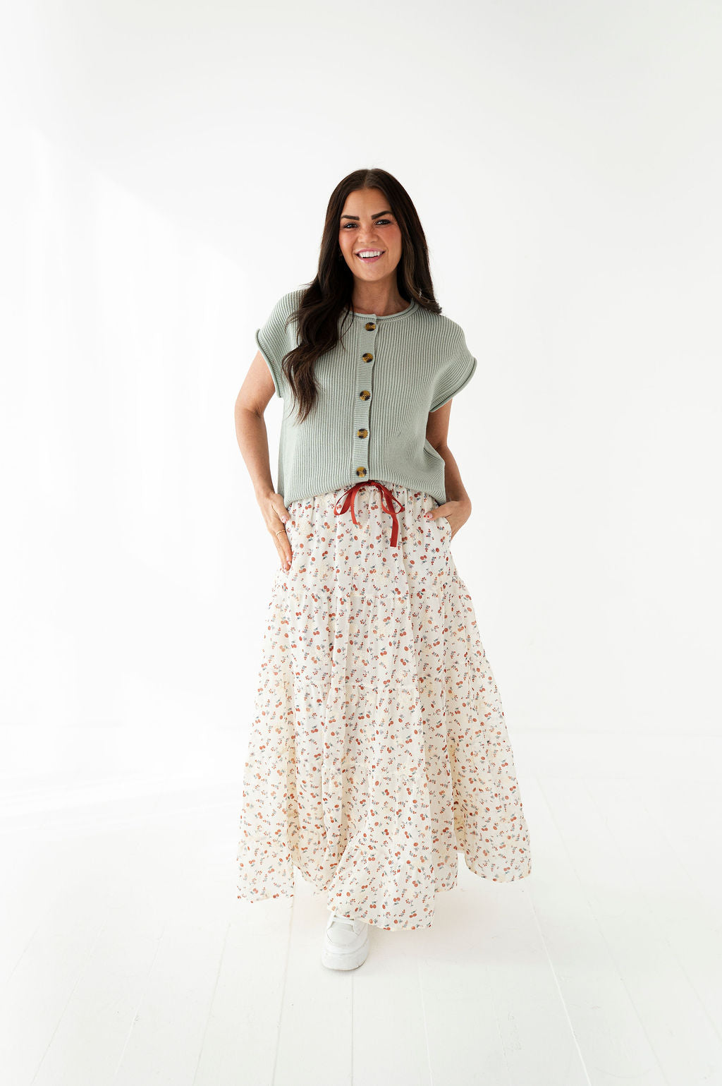 Cerise Tiered Skirt