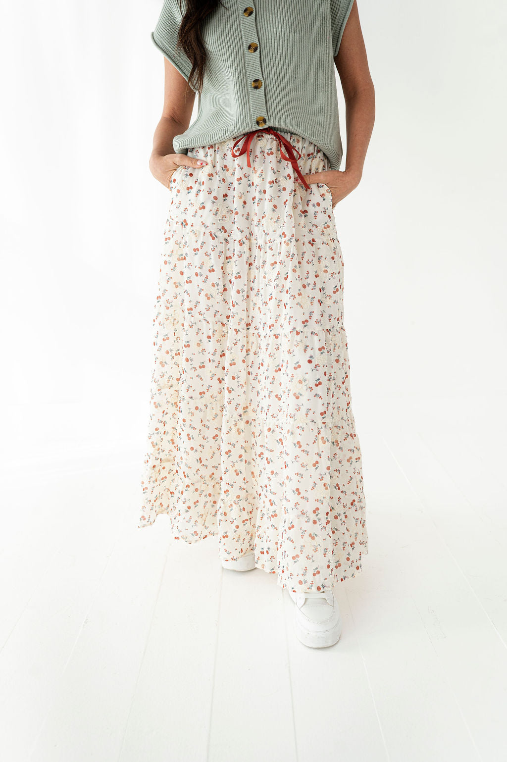 Cerise Tiered Skirt
