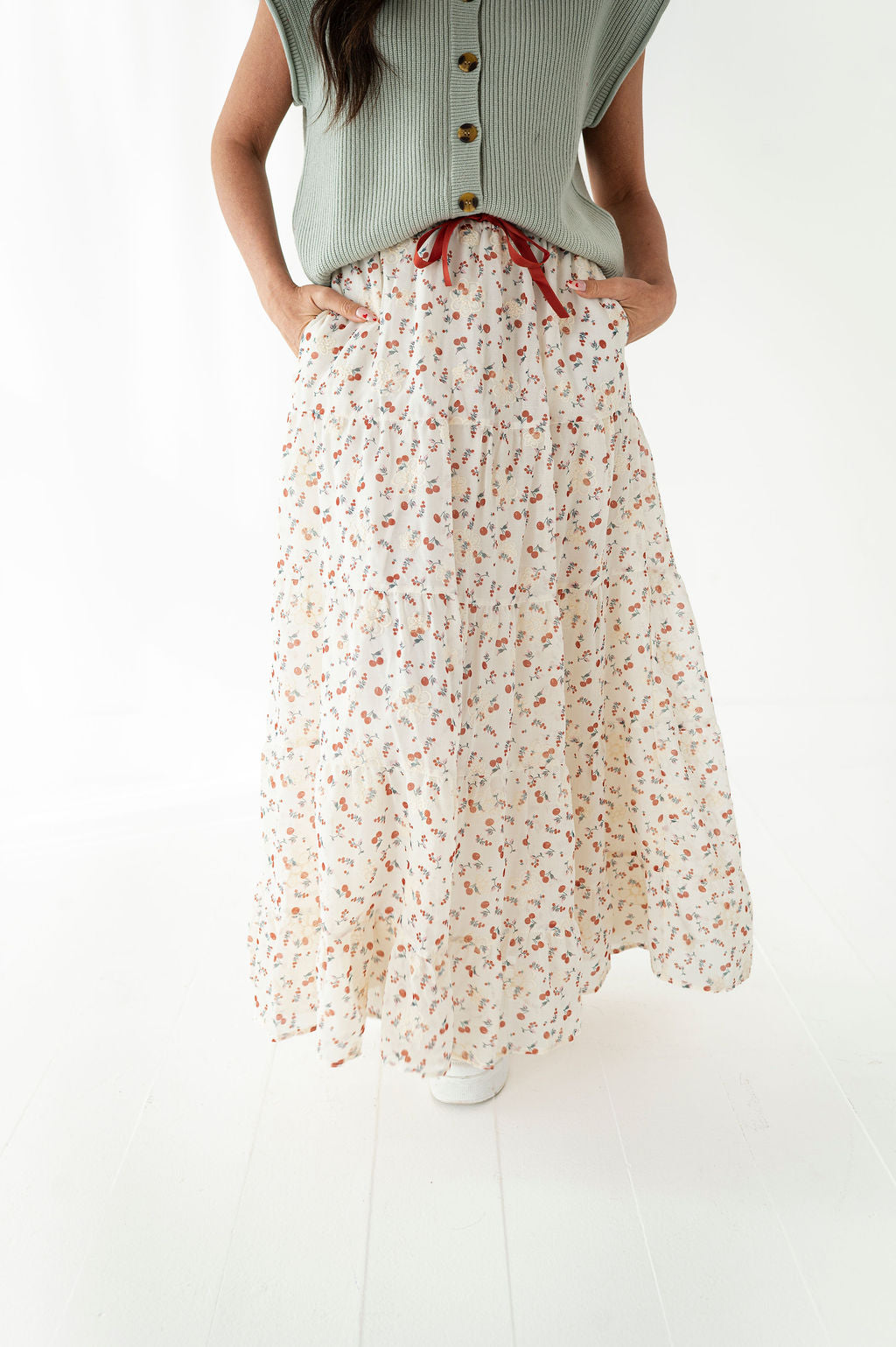 Cerise Tiered Skirt