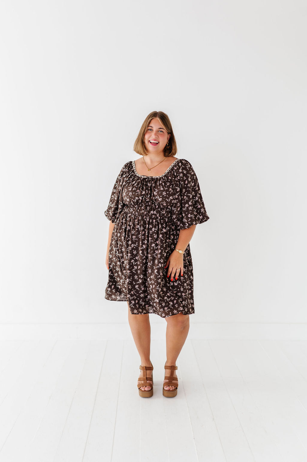 Gianna Dress in Brown