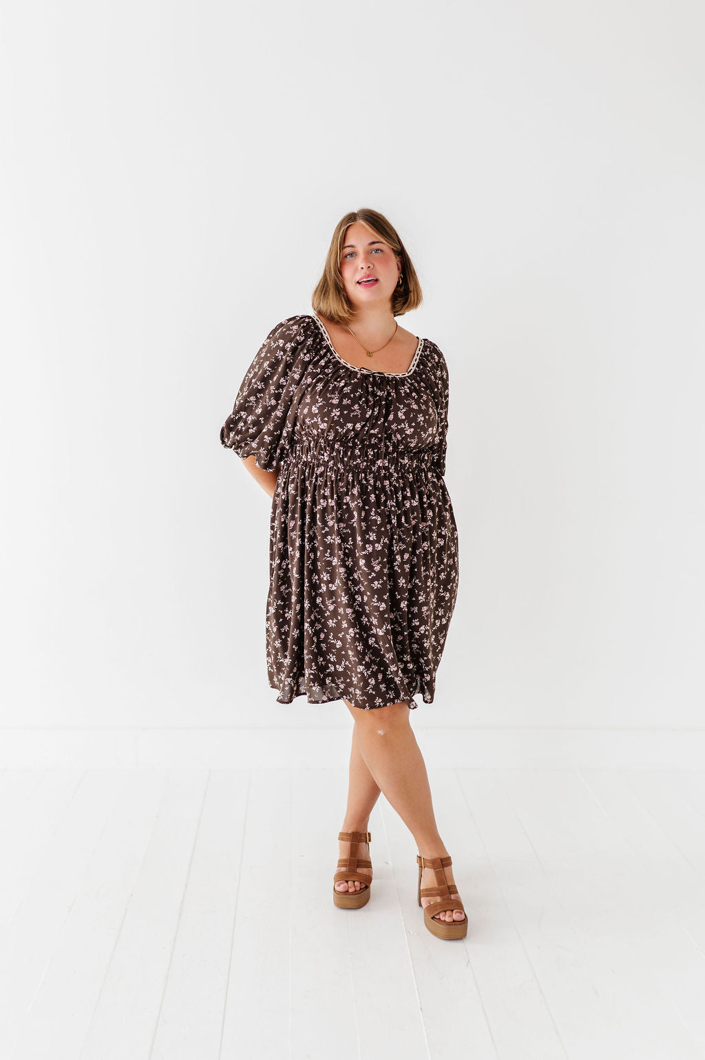 Gianna Dress in Brown