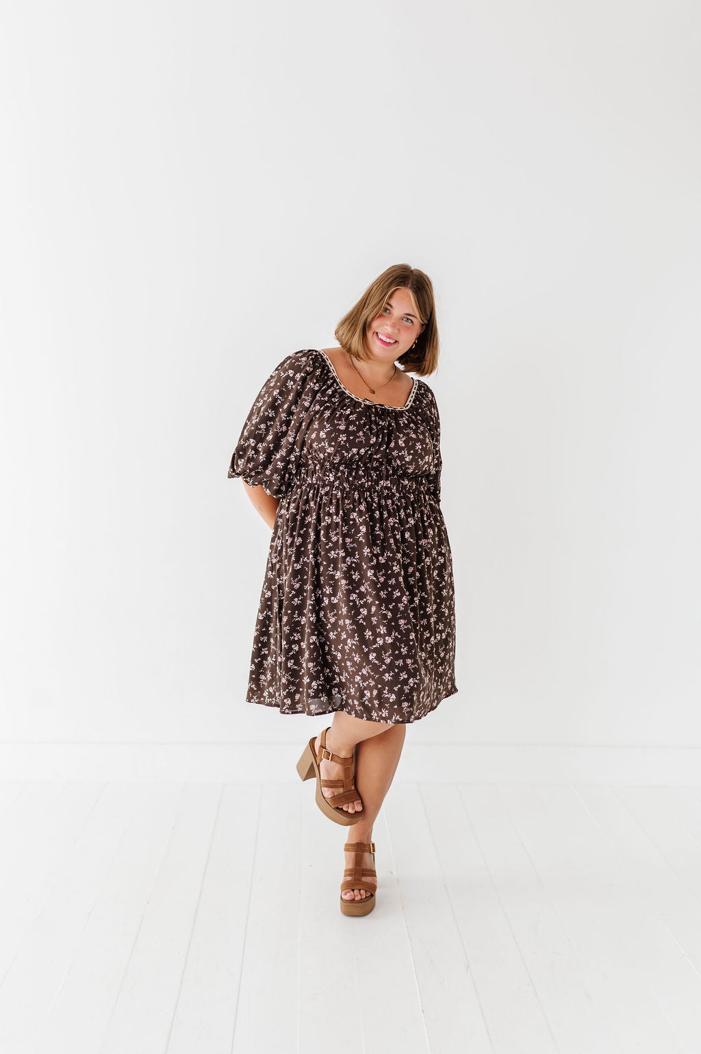 Gianna Dress in Brown