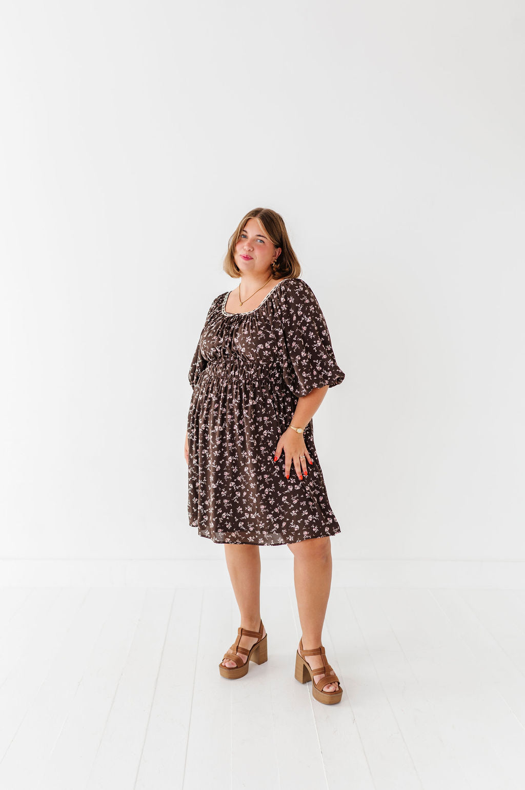 Gianna Dress in Brown