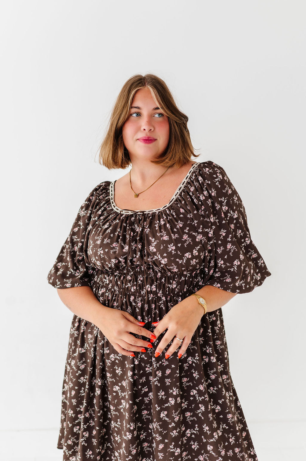 Gianna Dress in Brown