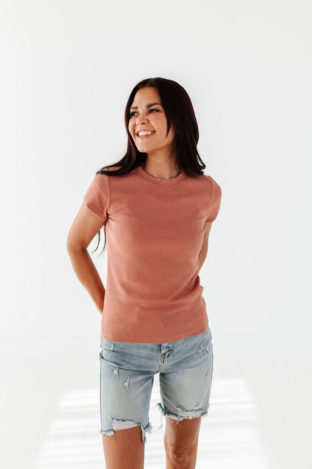Kinney Ribbed Top in Rust