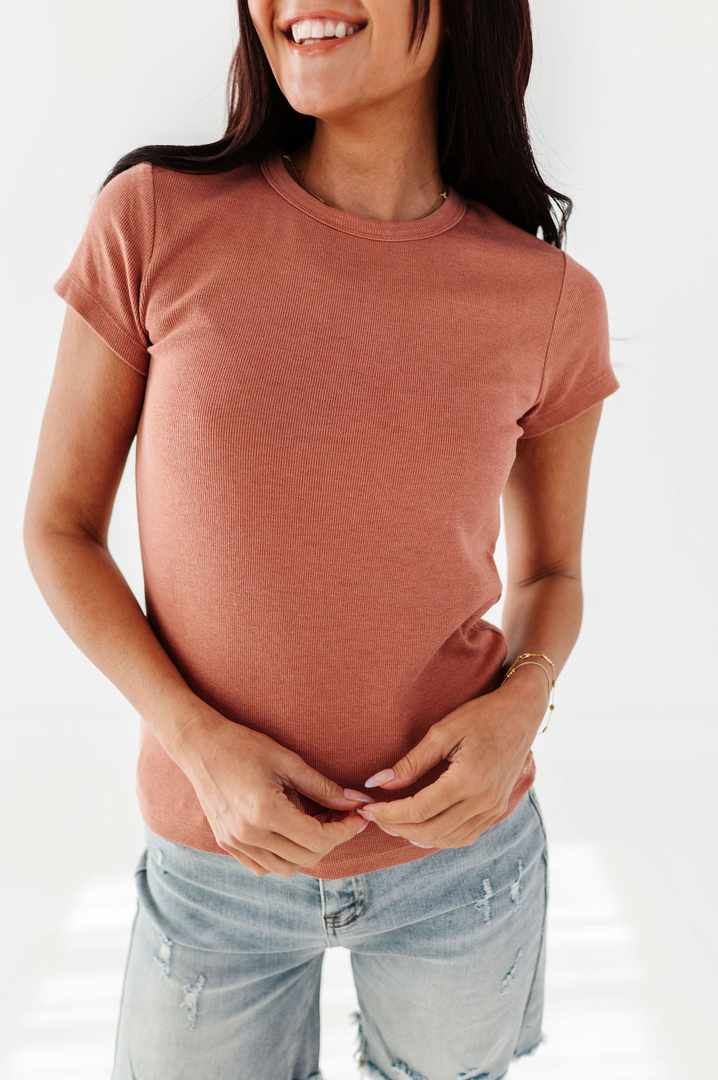 Kinney Ribbed Top in Rust