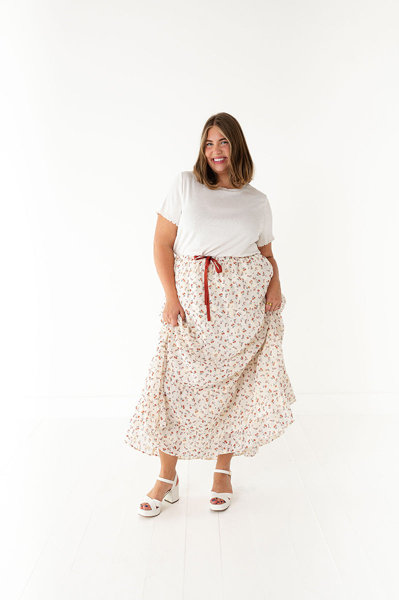 Cerise Tiered Skirt