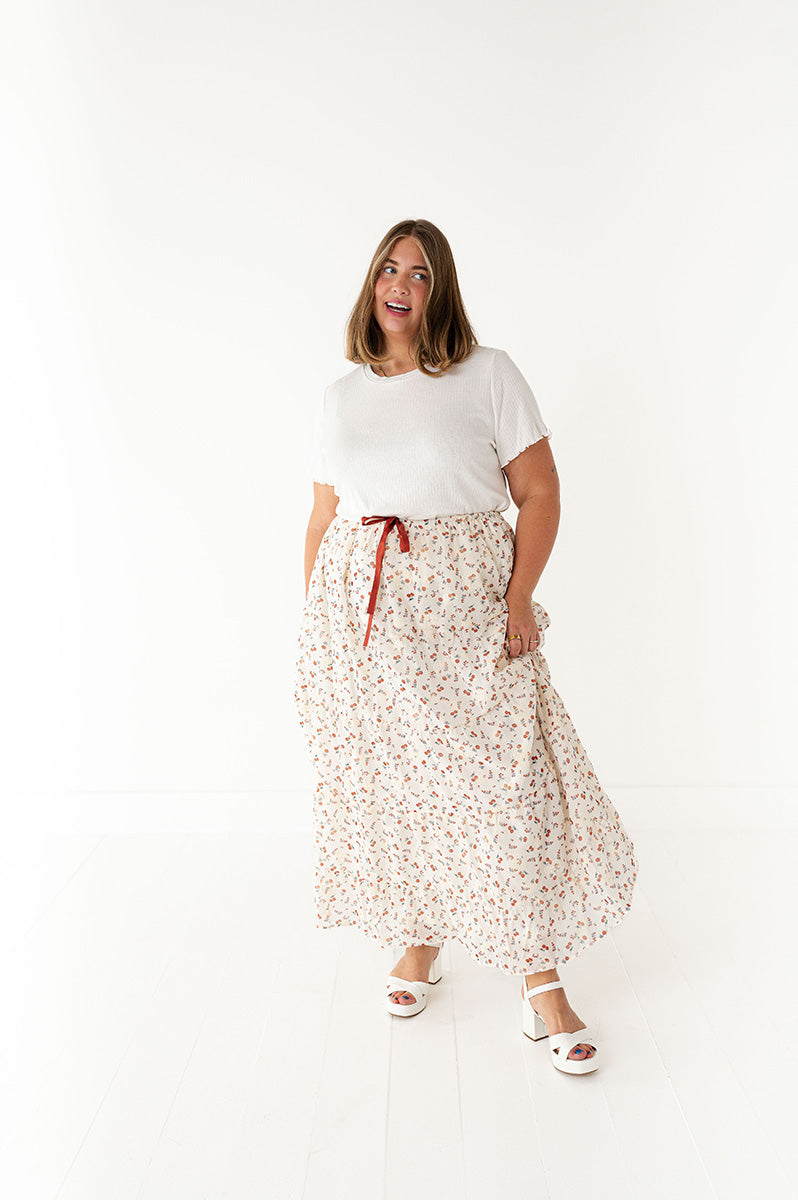 Cerise Tiered Skirt