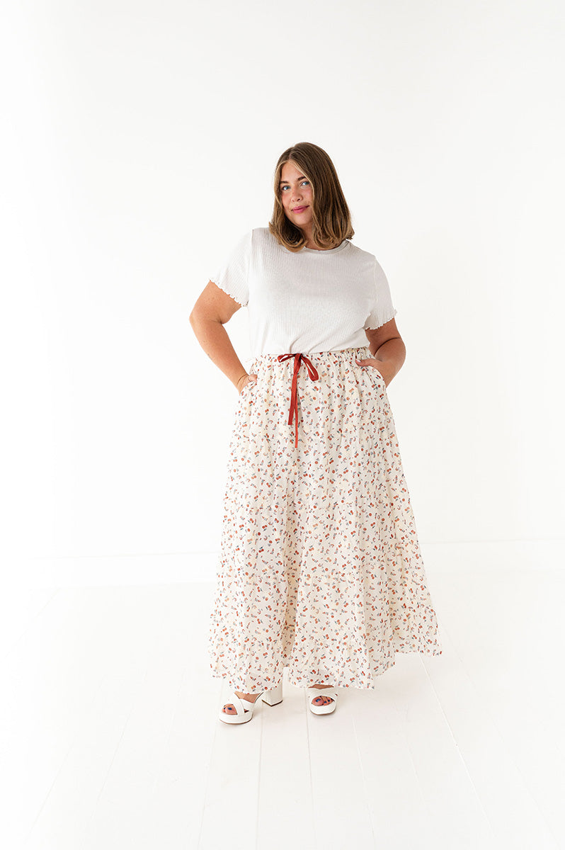 Cerise Tiered Skirt