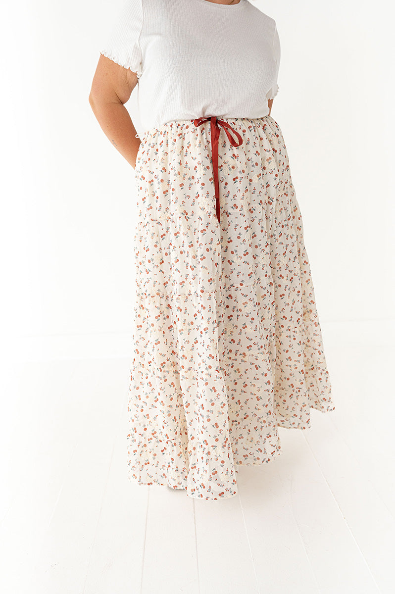 Cerise Tiered Skirt