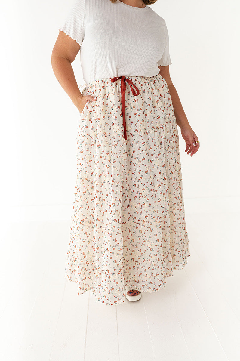 Cerise Tiered Skirt