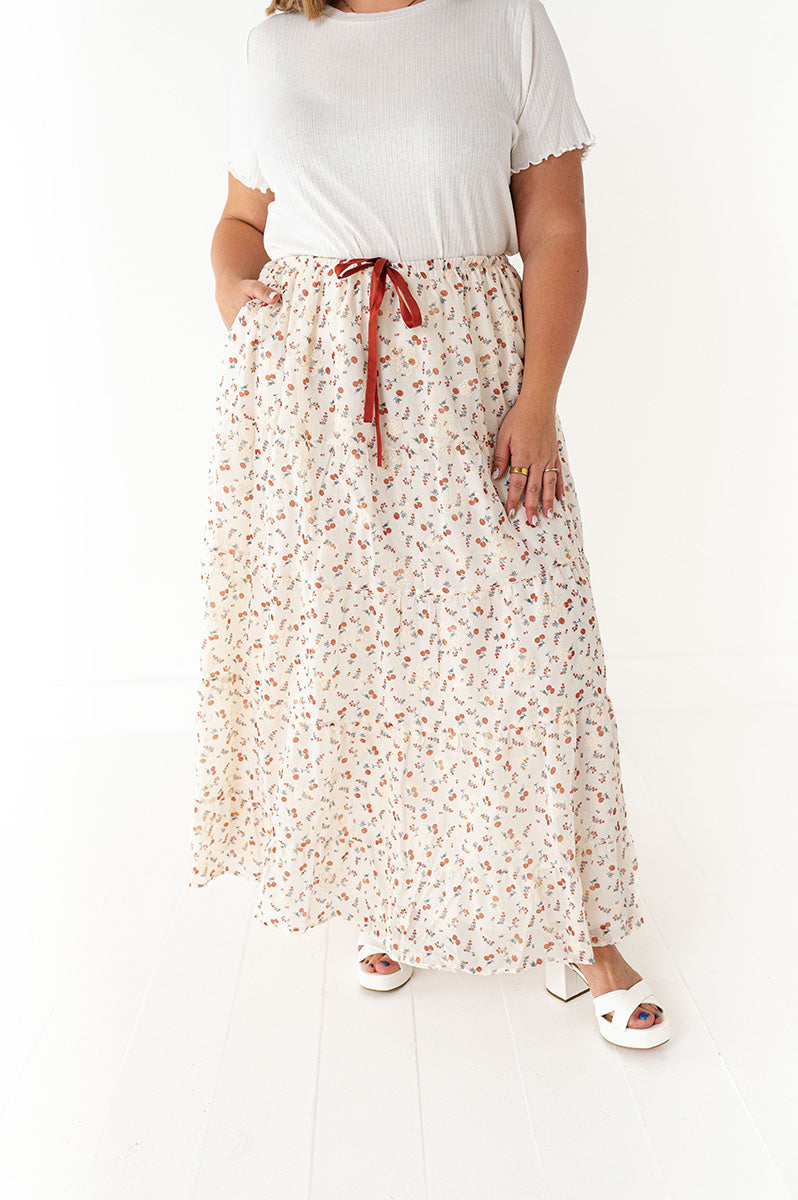 Cerise Tiered Skirt