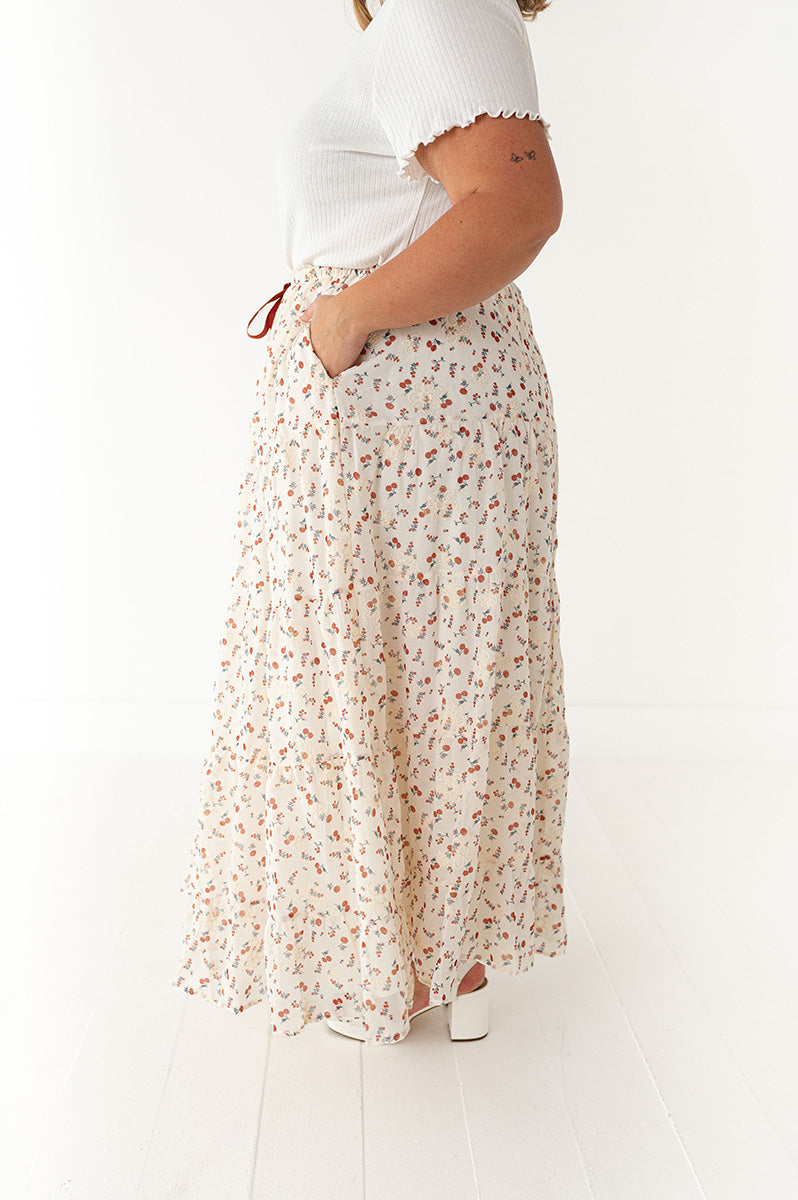 Cerise Tiered Skirt