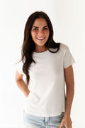 Natalie Pointelle Tee in White