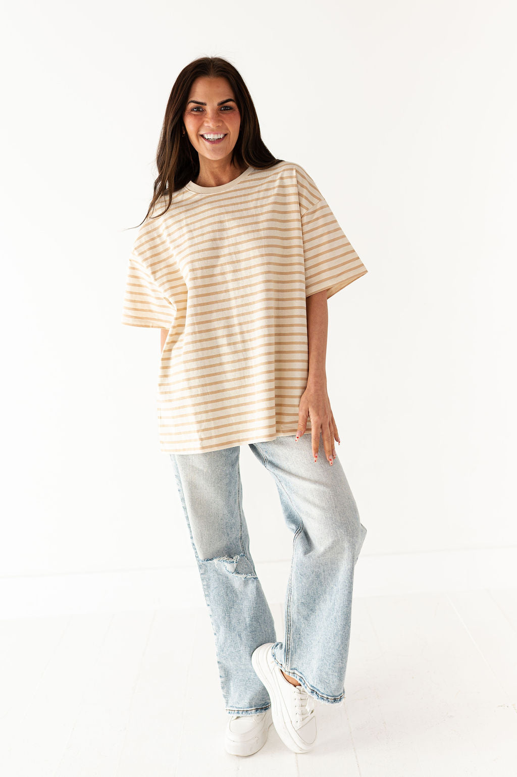 Felix Oversized Tee in Light Taupe