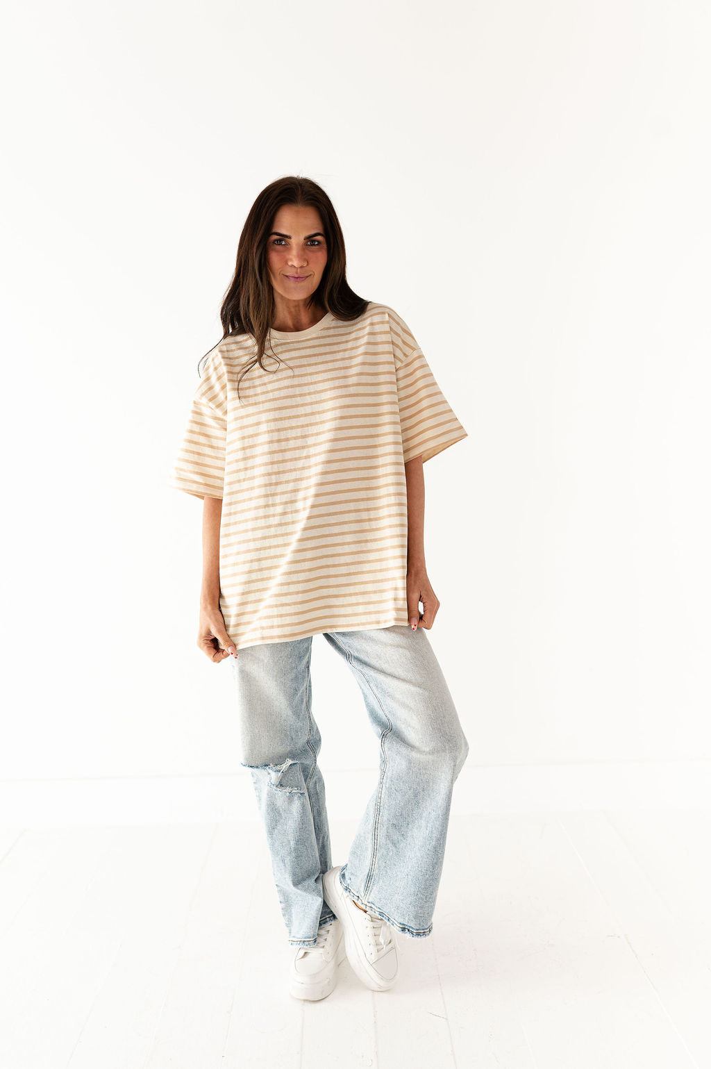 Felix Oversized Tee in Light Taupe