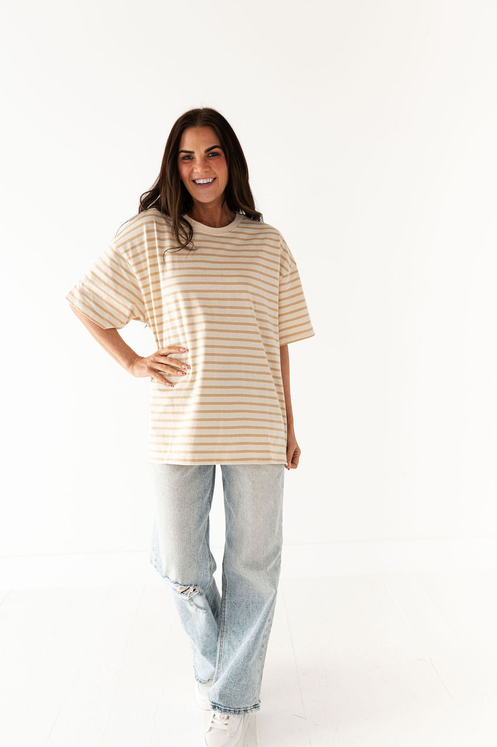 Felix Oversized Tee in Light Taupe