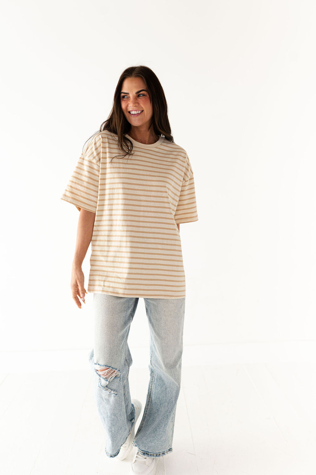Felix Oversized Tee in Light Taupe