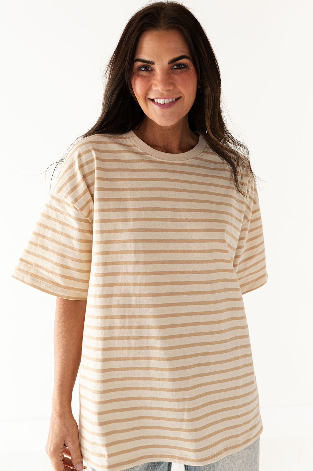 Felix Oversized Tee in Light Taupe