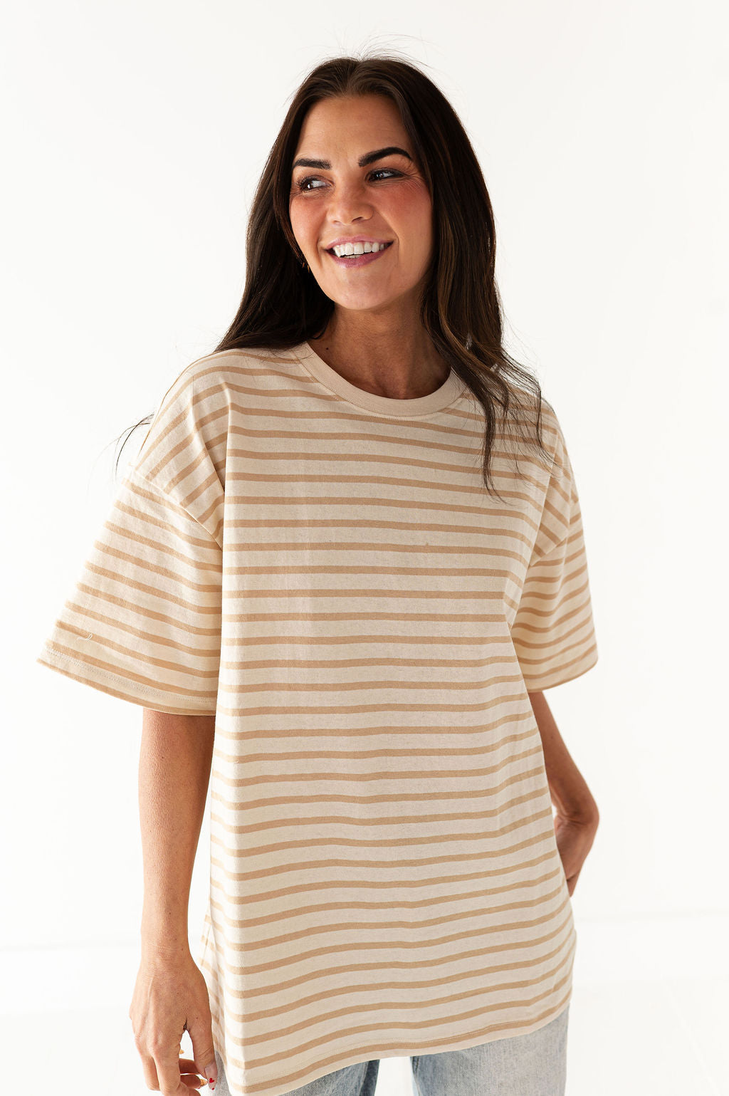 Felix Oversized Tee in Light Taupe