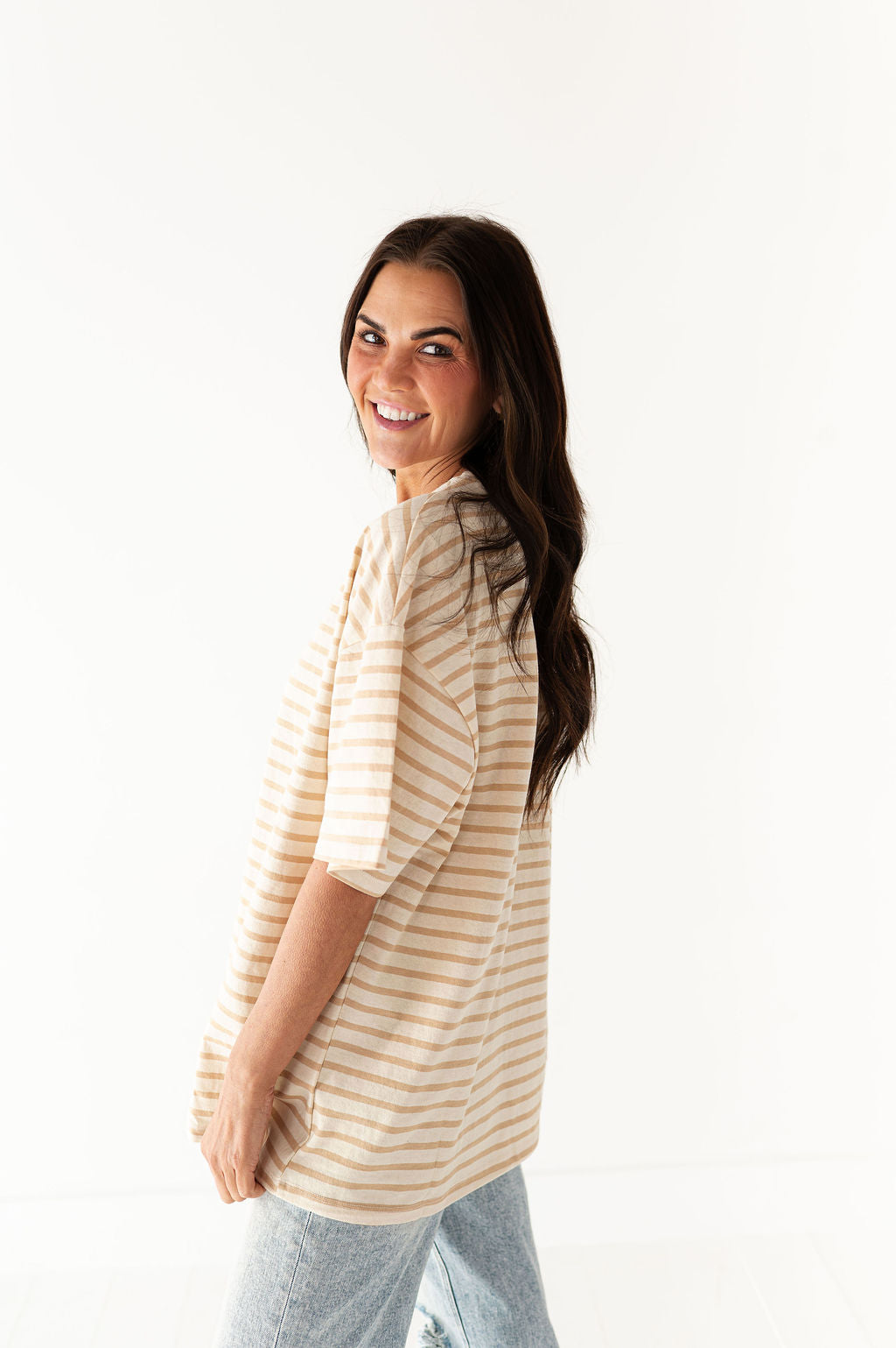 Felix Oversized Tee in Light Taupe