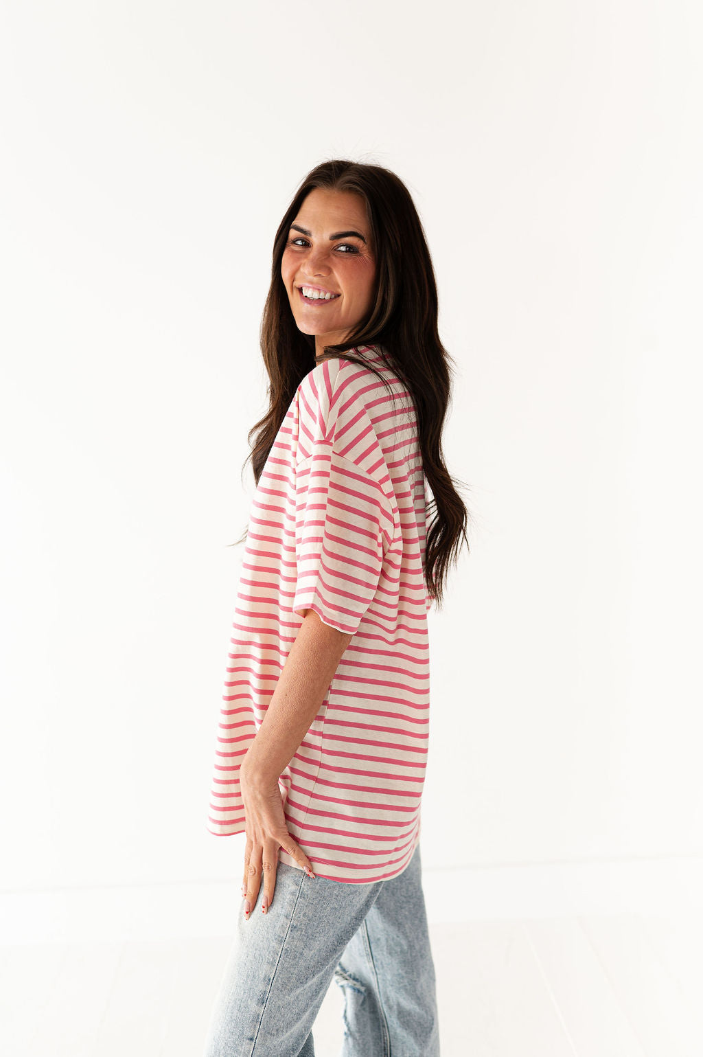 Felix Oversized Tee in Pink