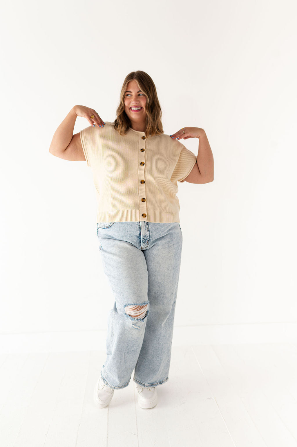 Oakley Knit Top in Ivory