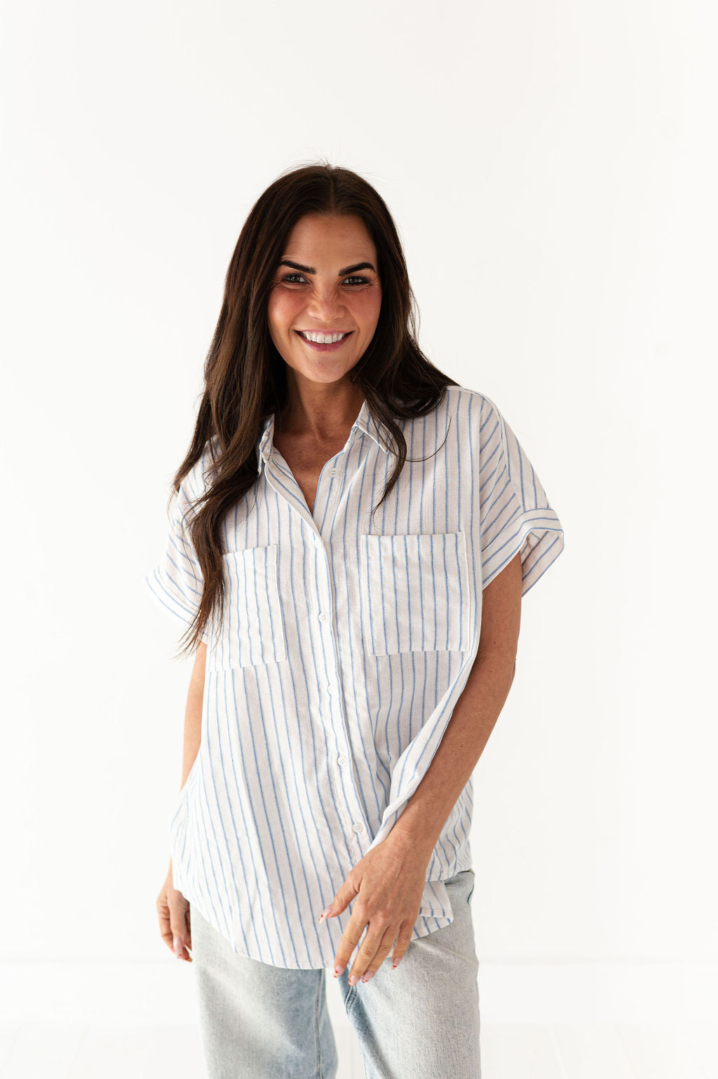Jonas Button Up in Royal Blue