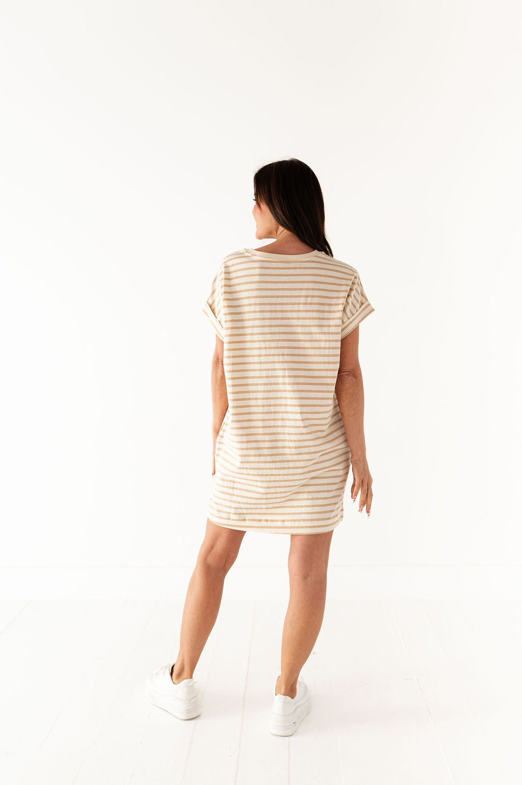 Becca T-Shirt Dress in Light Taupe