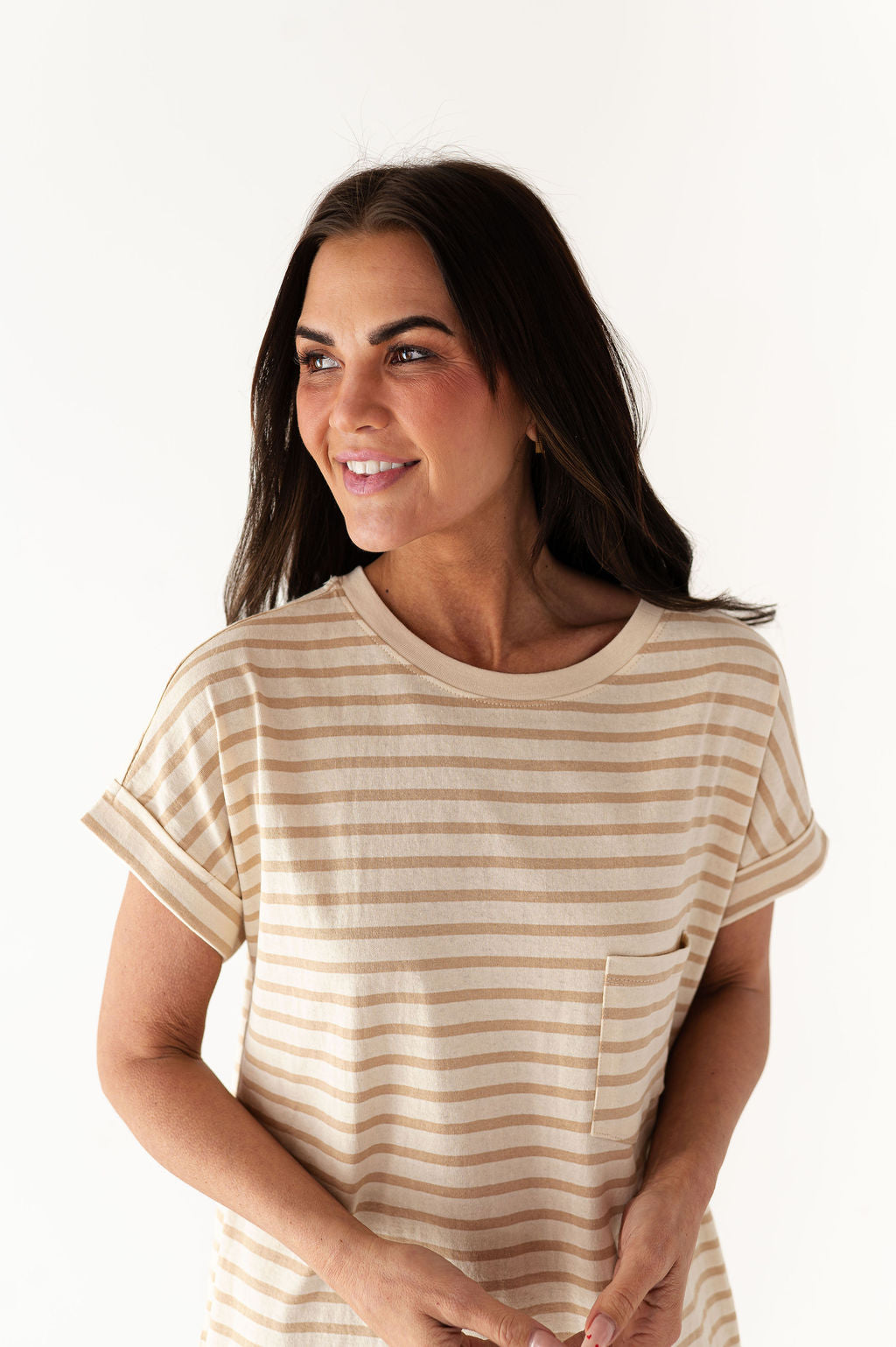 Becca T-Shirt Dress in Light Taupe